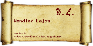 Wendler Lajos névjegykártya